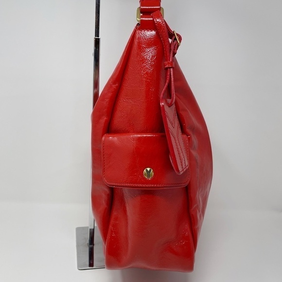 YSL Yves Saint Laurent Multy Large Hobo Bag Red Patent Leather - Picture 4 of 15